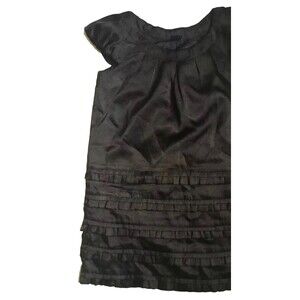 Gap Kids Girls Short Sleeve Formal Dress Party Black Satin Ruffle XS 4-5
